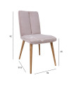 Обеденный стул NOVA 59x53,5xH92см, серо-розовый