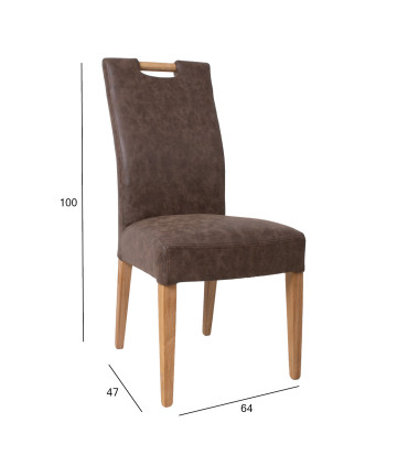 Обеденный стул COCO 64x47x100cм, коричневый PU