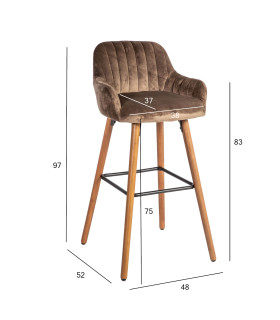 Baaritool ARIEL 48x52xH97cm, pruun