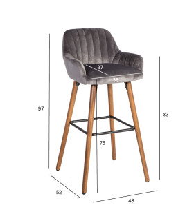 Baaritool ARIEL 48x52xH97cm, hall