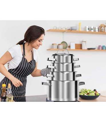 Kvaliteetne 10-osaline pottide komplekt SMILE MGK-11M