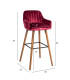 Барный стул ARIEL 48x52xH97см, сиденье и спинка: ткань, цвет: винно-красный, ножки из бука