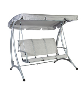 Садовая качель MAIRY 3-местное 193x114xH171cм, стальная рама, цвет: серый, сиденье: textiline, цвет: серый