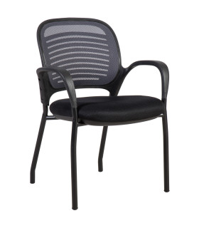 Стул для посетителей TORINO 59x59xH84см, сиденье: ткань, цвет: чёрный, спинка: сетка, цвет: серый, рама: чёрный