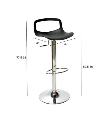 Baaripukk ANDY 39x35xH77,5-98cm, must