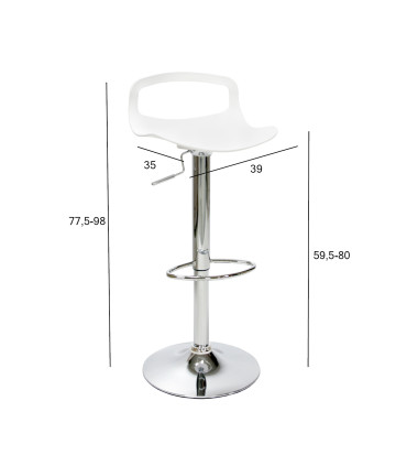 Baaripukk ANDY 39x35xH77,5-98cm, valge