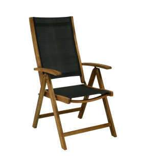 Стул FUTURE 57x69x107cм, складной, сиденье: текстиль, цвет: чёрный, дерево: акация, обработка: промасленный.