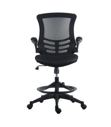 Высокий стул TRIBECCA 62,5x62xH109-128,5см, сиденье и спинка: черная / серая сетка, черная рамка