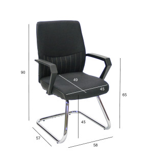 Klienditool ANGELO 58x57xH90cm, must