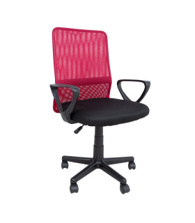 Töötool BELINDA, 59x56xH86,5-98,5cm, must/punane, polüesterkangas, plastik