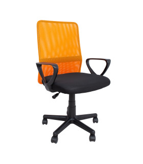 Töötool BELINDA, 59x56xH86,5-98,5cm, must/oran˛, polüesterkangas, plastik