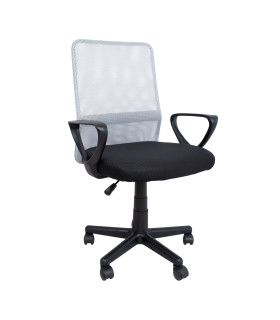 Töötool BELINDA, 59x56xH86,5-98,5cm, must/hall, polüesterkangas, plastik