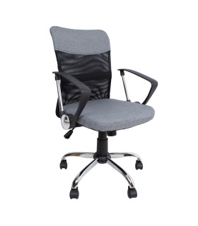 Töötool DARIUS, 57x57xH93-103cm, hall/must, polüesterkangas, metall