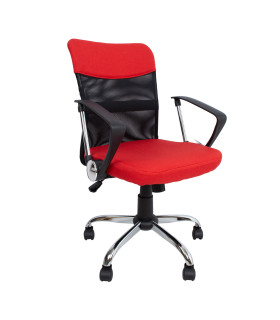 Töötool DARIUS, 57x57xH93-103cm, punane/must, polüesterkangas, metall