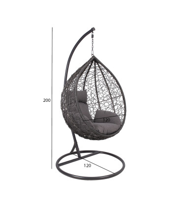 Ripptool DROPLET 120x120xH200cm, tumehall