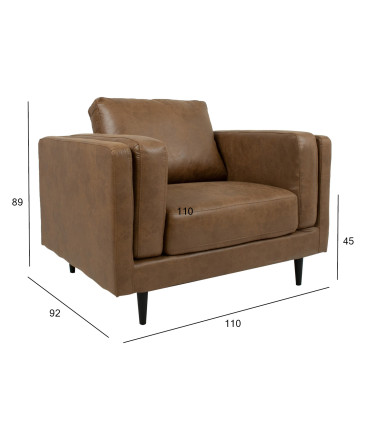 Кресло LISBON 110x92xH89см, коричневое