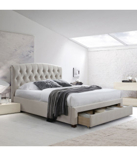 Voodi NATALIA 160x200cm, ilma madratsita, šampanja