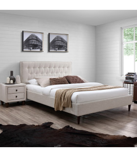 Кровать EMILIA 90x200cм, светло-бежевая