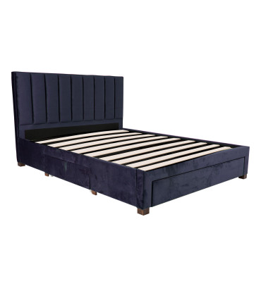 Voodi GRACE 160x200cm, ilma madratsita, sinine