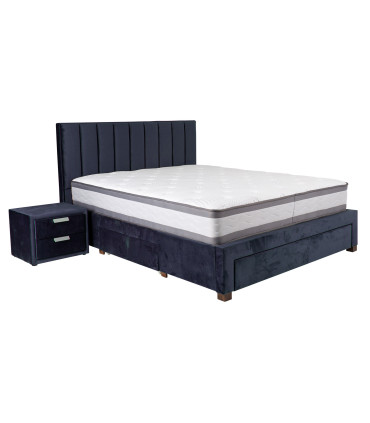 Voodi GRACE 160x200cm, ilma madratsita, sinine