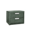 Прикроватная тумба GRACE 2-ящиками, 50,5x41xH40см, обивка из мебельного текстиля, цвет: зелёный