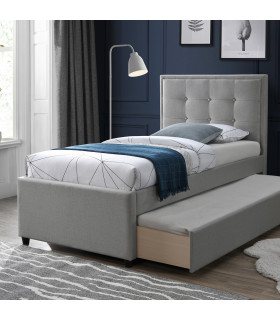 Кровать OSWALDO 90x200см, платиновый серый