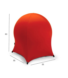 Стул-мяч JELLYFISH 55x55xH63см, материал покрытия: полиэстер / спандекс, цвет: красный