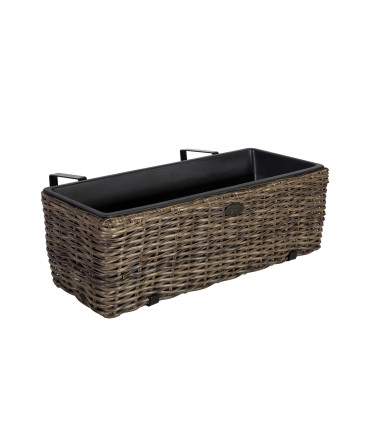 Rõdu lillekast WICKER 60x19xH18cm, tumepruun