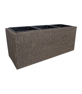Ящик для цветов WICKER 110x39xH45см, тёмно-коричневый
