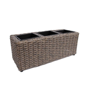 Ящик для цветов WICKER 48x18xH18см, тёмно-коричневый