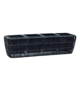 Lillekast WICKER 57x16xH16cm, must