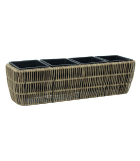 Lillekast WICKER 57x16xH16cm, helepruun