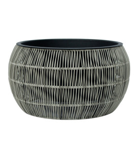 Кашпо WICKER D48xH26cm, серый