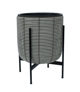 Кашпо WICKER с основанием 38x38xH49cm, серый
