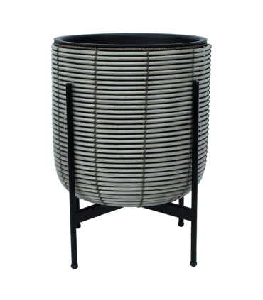 Кашпо WICKER с основанием 38x38xH49cm, серый