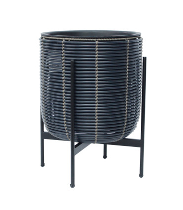 Кашпо WICKER с основанием 38x38xH49cm, черный