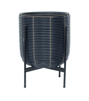 Lillepott WICKER alusega 38x38xH49cm, must/pruun