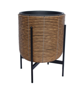 Кашпо WICKER с основанием 38x38xH49cm, коричневый