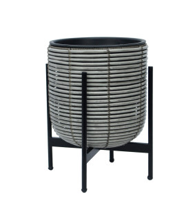 Кашпо WICKER с основанием 30x30xH38cm, серый