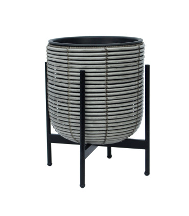 Кашпо WICKER с основанием 30x30xH38cm, серый