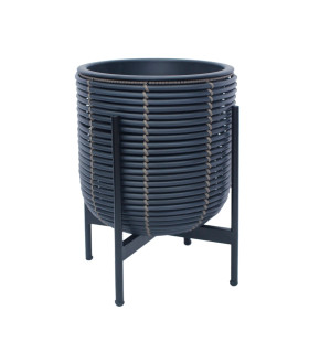 Кашпо WICKER с основанием 30x30xH38cm, черный