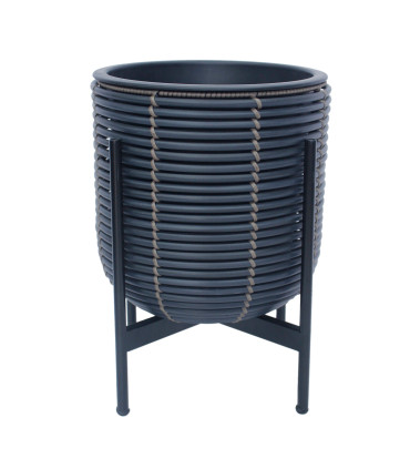 Кашпо WICKER с основанием 30x30xH38cm, черный