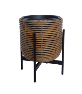 Кашпо WICKER с основанием 30x30xH38cm, коричневый