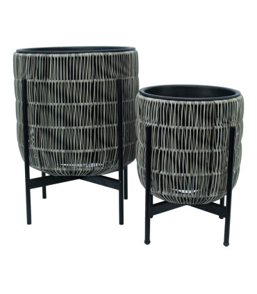 Lillepott WICKER alusega 38x38xH49cm, hall