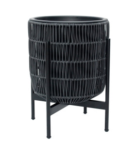 Кашпо WICKER с основанием 38x38xH49cm, черный
