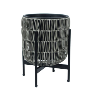 Кашпо WICKER с основанием 30x30xH38cm, серый