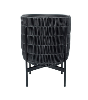 Кашпо WICKER с основанием 30x30xH38cm, черный
