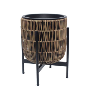 Lillepott WICKER alusega 30x30xH38cm, helepruun