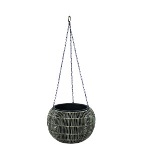 Подвесное кашпо WICKER D32xH22cm, серый