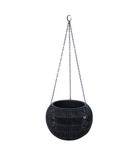 Lilleampel WICKER D32xH22cm, must